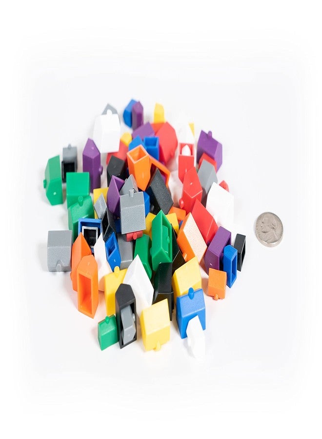 Morrison Games Plastic Hotels and Houses: Black, Grey, White, Red, Orange, Yellow, Green, Blue, and Purple Color Board Game Replacement Hotel and House (Colored Miniature Town & City Buildings) | 90 Pieces - Image 2